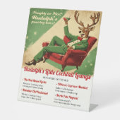 Cocktail Party Vintage Funny Retro Christmas Party Sockelschild (Vorderseite)