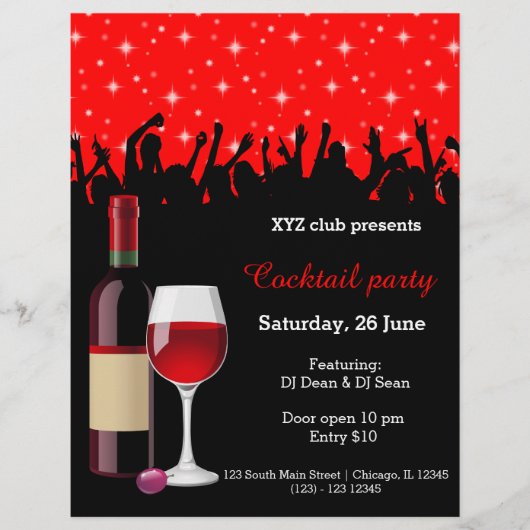 Cocktail-Party * wählen Sie Hintergrundfarbe Flyer (Vorne)