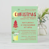 Cocktail Party Weihnachtsfeiertag Einladung (Stehend Vorderseite)