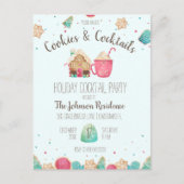 Cocktail Party Weihnachtskost Einladung Postkarte (Vorderseite)