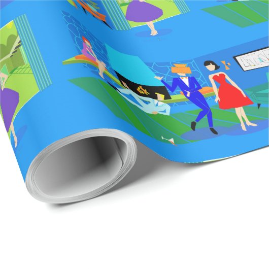 Cocktail Party Wrapping Paper von Atompalm Springs Geschenkpapier (Rolleneckpunkt)