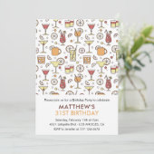 Cocktail Pattern 31. Geburtstag Einladungen Modern (Stehend Vorderseite)