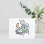 Cocktail Pianist Postkarte (Stehend Vorderseite)