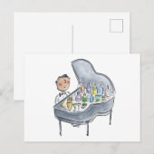 Cocktail Pianist Postkarte (Vorne/Hinten)