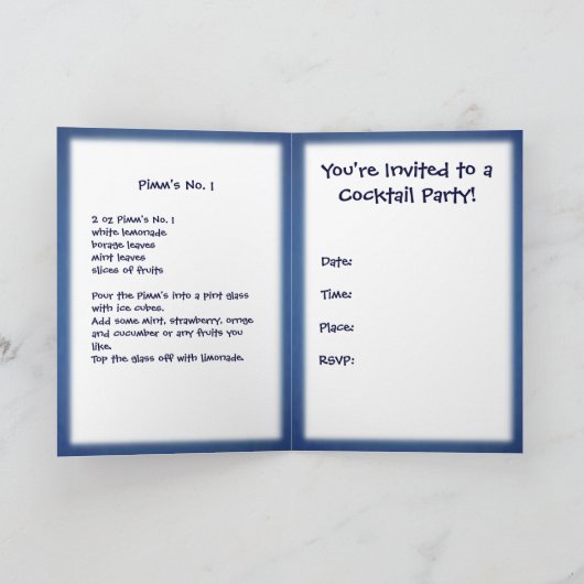 Cocktail: Pimm's No.1 Einladung (Innenseite)