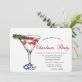 Cocktail Pine Tree Branchen Weihnachten Unternehme Einladung (Stehend Vorderseite)