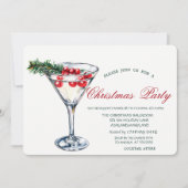 Cocktail Pine Tree Branchen Weihnachten Unternehme Einladung (Vorderseite)