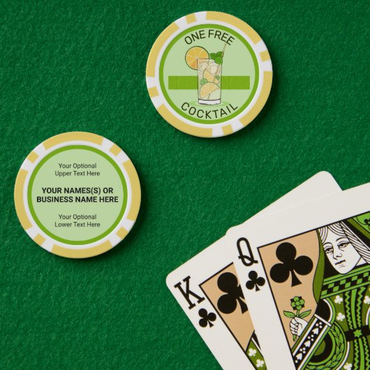 Cocktail Poker Chips für benutzerdefinierte Textda (Pokertisch (doppelt))