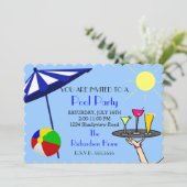 Cocktail Pool Party Einladung (Stehend Vorderseite)
