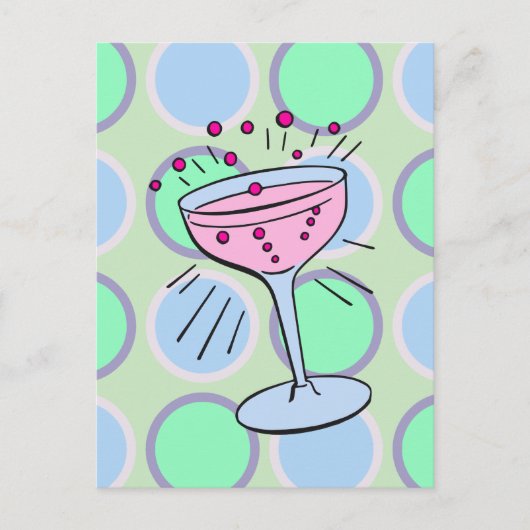 Cocktail Pop Art Postkarte (Vorderseite)