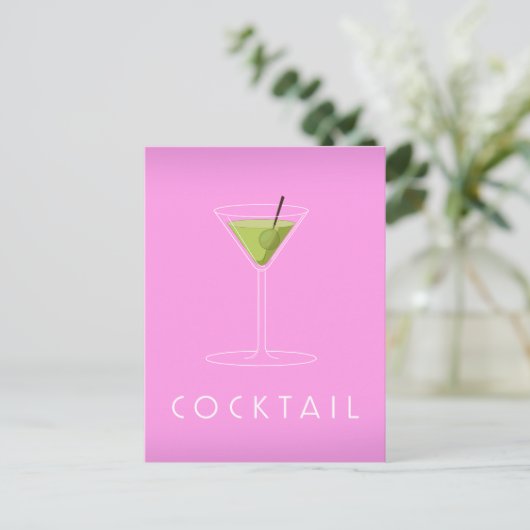 Cocktail Postkarte (Stehend Vorderseite)