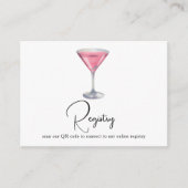 Cocktail QR Code Bridal Shower Registry Begleitkarte (Vorderseite)