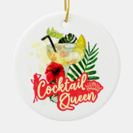 Cocktail Queen Vintag Hen Junggeselinnen-Abschied Keramik Ornament