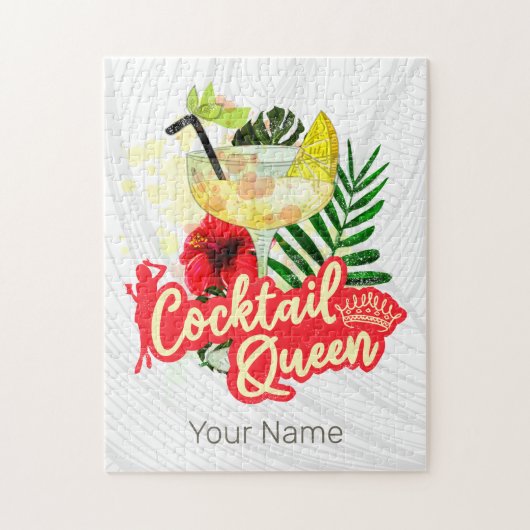 Cocktail Queen Vintag Hen Junggeselinnen-Abschied Puzzle (Vertikal)