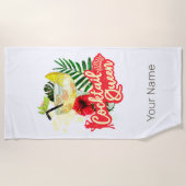 Cocktail Queen Vintag Hen Junggeselinnen-Abschied Strandtuch (Vorderseite)