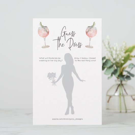 Cocktail Raten Sie das Dress Brautparty Game (Stehend Vorderseite)