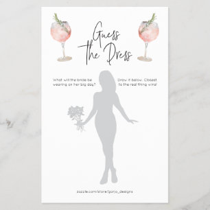 Cocktail Raten Sie das Dress Brautparty Game Flyer