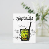 Cocktail Recipe Caipirinia Postkarte (Stehend Vorderseite)