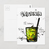 Cocktail Recipe Caipirinia Postkarte (Vorne/Hinten)