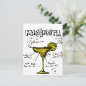 Cocktail Recipe Margarita Postkarte (Stehend Vorderseite)
