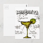 Cocktail Recipe Margarita Postkarte (Vorne/Hinten)