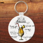 Cocktail Recipe Pina Colada Schlüsselanhänger (Vorderseite)