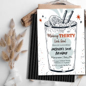 Cocktail Retro Drink Thema 30. Geburtstag Einladung