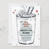 Cocktail Retro Drink Thema 30. Überraschung Geburt Einladung (Vorderseite)