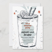 Cocktail Retro Drink Thema 40. Überraschung Geburt Einladung (Vorderseite)