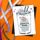 Cocktail Retro Drink Thema 40. Überraschung Geburt Einladung