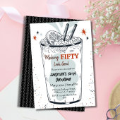 Cocktail Retro Drink Thema 50. Geburtstag Einladung