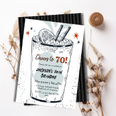 Cocktail Retro Drink Thema 70. Geburtstag Einladung
