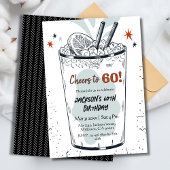 Cocktail Retro Drink Thema stilvoll 60. Geburtstag Einladung