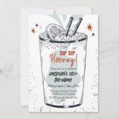 Cocktail Retro Drink themed stilvoll 21. Geburtsta Einladung (Vorderseite)