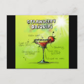 Cocktail-Rezept für Wasserfarbe Postkarte (Vorderseite)