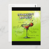 Cocktail-Rezept für Wasserfarbe Postkarte (Vorne/Hinten)