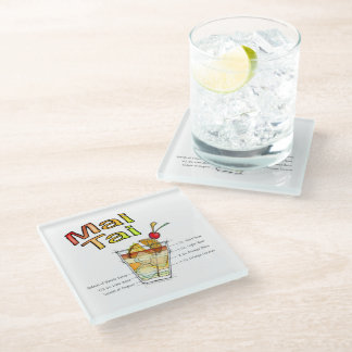 COCKTAIL-REZEPT-KUNST MAI TAI GLASUNTERSETZER