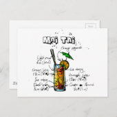 Cocktail Rezept Mai Tai Postkarte (Vorne/Hinten)