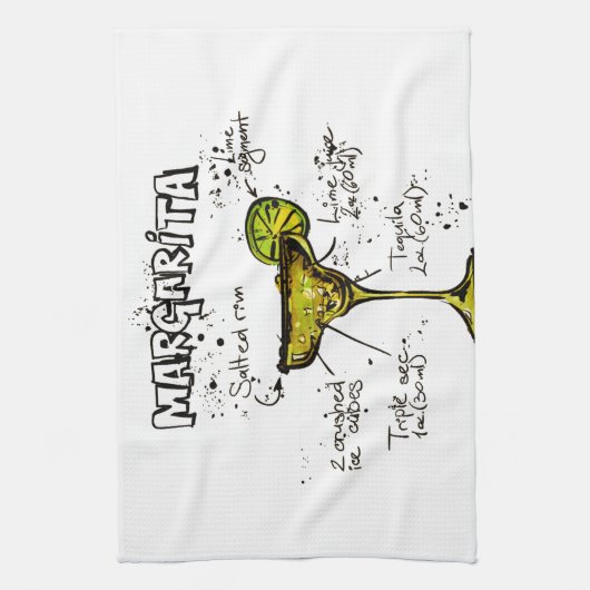 Cocktail-Rezept Margarita Geschirrtuch (Vertikal)