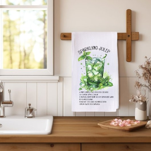 Cocktail Rezept Wasserfarbe Geschirrtuch