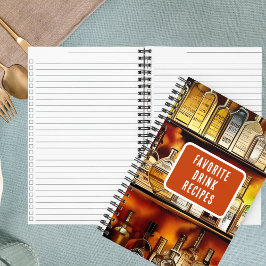 Cocktail Rezepte hinten in der Bar Notizblock