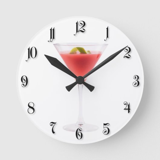 Cocktail Runde Wanduhr (Vorderseite)