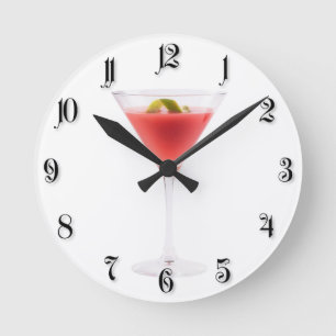 Cocktail Runde Wanduhr