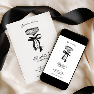 Cocktail & Schleife 30. Geburtstagseinladung Einladung