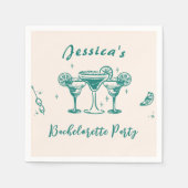 Cocktail-Script-Junggeselinnen-Abschied Serviette (Vorderseite)