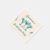 Cocktail-Script-Junggeselinnen-Abschied Serviette (Ecke)