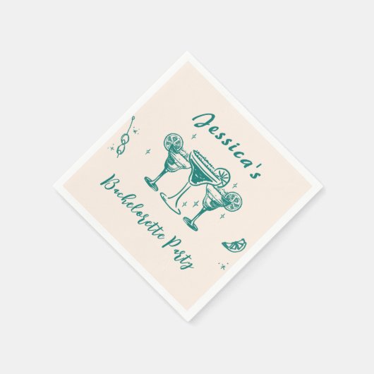 Cocktail-Script-Junggeselinnen-Abschied Serviette (Ecke)