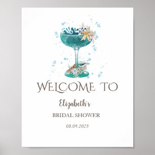 Cocktail Seashells Summer Brautparty Poster