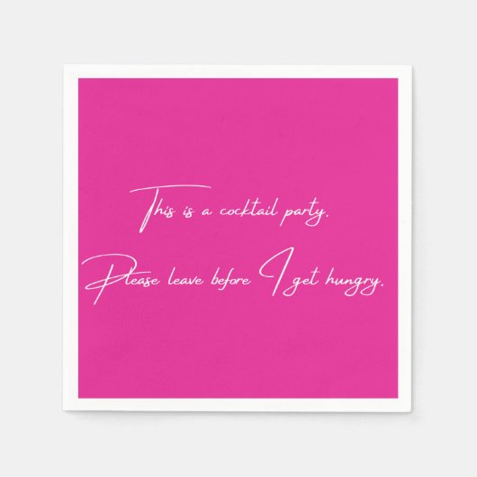 Cocktail Serviette lustiges rosa Party (Vorderseite)