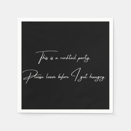 Cocktail Serviette lustiges schwarzes Party (Vorderseite)